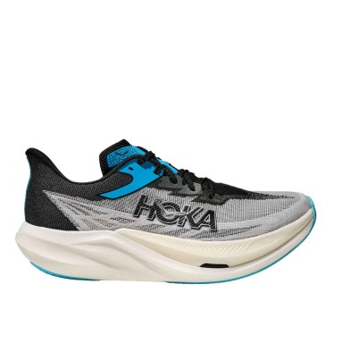 Zapatillas Hoka U Rocket X 3 White/ Black Placa de fibra de carbono