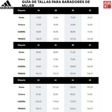 Adidas tallaje bañadores mujer