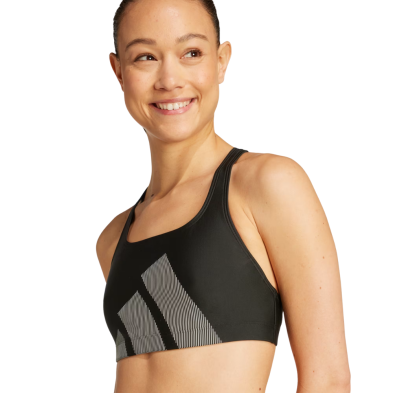Bikini ADIDAS BIG BARS C-BACK mujer negro top deportivo con logo