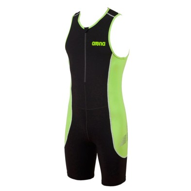 Tritraje Arena Powerskin Trisuit ST cremallera frontal negro y verde