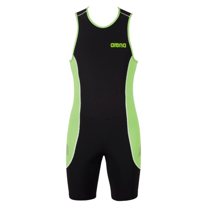 Tritraje Arena Powerskin Trisuit ST Front Zip Black/ Pea Green