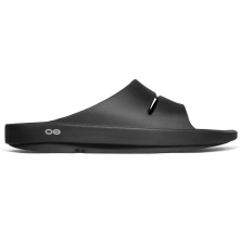 Sandalias OOFOS OOAHH REcovery Unisex Black logo blanco