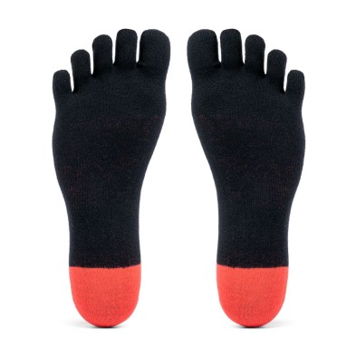 Calcetines Vibram 5TOE Athletic No Show Dark Grey-Red Black planta del pie