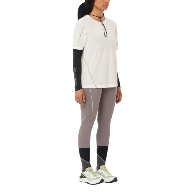 Zapatillas Salomon Genesis mujer White/ Oxford Tan/ Green Gecko amortiguación y agarre para cualquier terreno