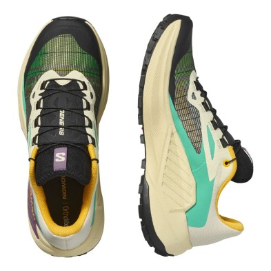 Zapatillas Salomon Genesis mujer beige lila amarillo negro turquesa par cómodas y dinámicas
