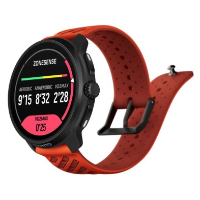 Reloj Deportivo GPS Suunto Race 2 Coral Orange pantalla amoled ltpo brillo extremo, sin marcos, y visibilidad mejorada