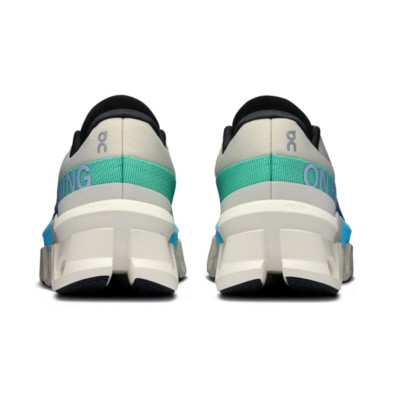 Zapatillas On Running Cloudmonster 2 mujer crema azul turquesa talones