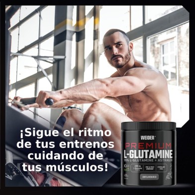 Weider Premium L-Glutamina + Astragin 400 gr cuida tus músculos