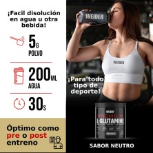 Weider Premium L-Glutamina + Astragin 400 gr modo de empleo