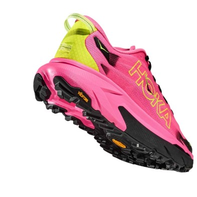 Zapatillas Hoka Mafate 5 Hombre Neon Rose/ Black con espuma de doble densidad