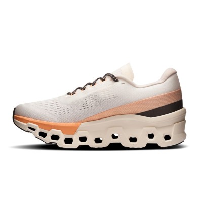 Zapatillas On Running Cloudmonster 2 mujer Ivory/ Tangerine suela más cubierta