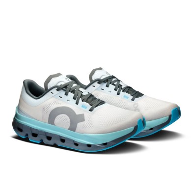 Zapatillas On Running Cloudflow 5 Mujer blanco gris azul upper transpirable