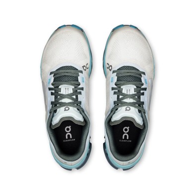 Zapatillas On Running Cloudflow 5 Mujer blanco gris azul Upper transpirable y ultraligero de malla técnica