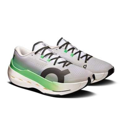 Zapatillas On Running Cloudboom Max hombre verde blanco negro Doble hiperespuma Helion HF para más energía y comodidad