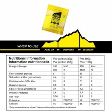 Gofres Naak Ultra Energy 32g Limón tabla nutricional