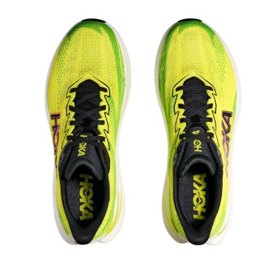 Zapatillas Hoka Mach X 3 hombre Neon Hoka Citrus/ Neon Lime par nueva lengüeta más suave