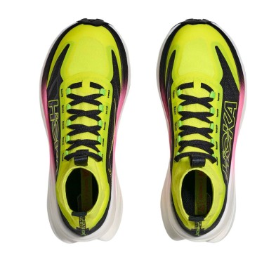 Zapatillas Hoka Tecton X 3 mujer Neon Hoka Citrus/ Black empeine delantero dinámico