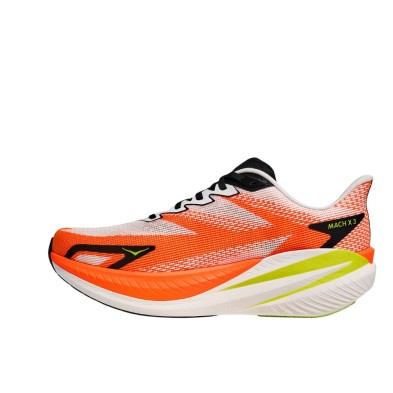 Zapatillas Hoka Mach X 3 hombre White/ Neon Tangerine pisada firme y reactiva