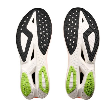 Zapatillas Hoka Mach X 3 hombre White/ Neon Tangerine suela velocidad propulsiva