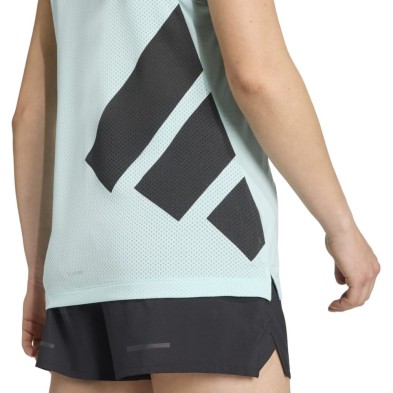 Camiseta tirantes Adidas Xperior Trail Running mujer Semi Flash Aqua detalle barras Adidas