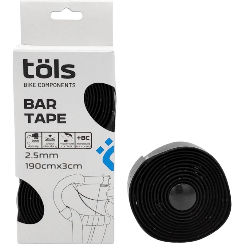 Cinta de manillar Töls Bar Tape 190 cm negra