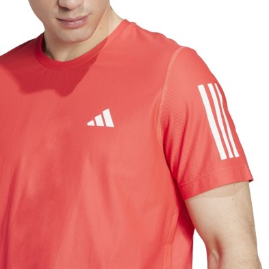 Camiseta manga corta Adidas OTR B hombre rojo anaranjado detalles logo