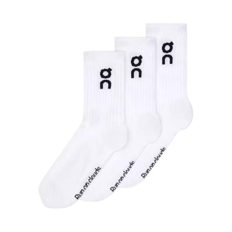 Calcetines On Running Logo Sock High Pack de 3 White
