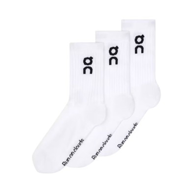 Calcetines On Running Logo Sock High Pack de 3 White