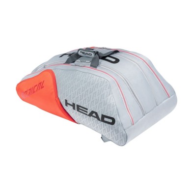 Mochila tenis Head Radical 12R Monstercombi Grey/ Orange con capacidad para hasta 2 raquetas