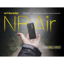 Bateria externa Nitcore NB Air carcasa fibra de carbono 5000 mAh