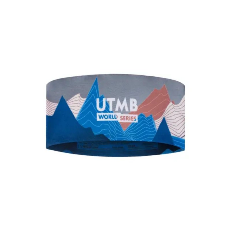 Headband Cinta Buff CoolNet UV Wide UTMB 2025 Navy