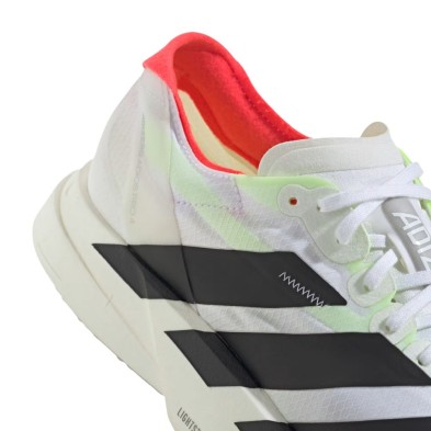 Zapatillas Adidas Adizero Adios Pro 4 Mujer Cloud White/ Core Black/ Silver Metallic detalle parte trasera