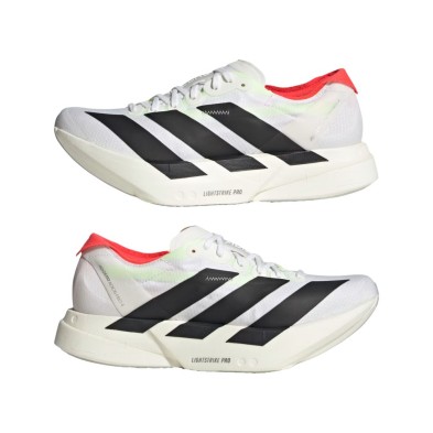 Zapatillas Adidas Adizero Adios Pro 4 Mujer Cloud White/ Core Black/ Silver Metallic tecnología lighstrike pro