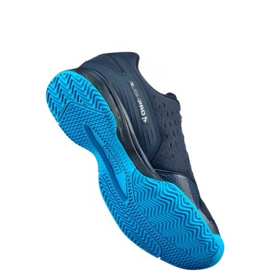 Zapatillas Wilson Rush Pro L Junior Tennis Unisex Navy Blazer/ White/ Atomic Blue rendimiento en todo tipo de pistas