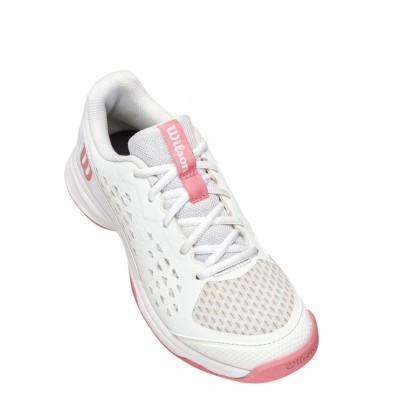 Zapatillas Wilson Rush Pro L Junior Tennis Unisex White/ White/ Mauveglow ligera y transpirable