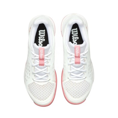 Zapatillas Wilson Rush Pro L Junior Tennis Unisex blanco rosa cuello acolchado