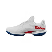 Zapatillas tenis Wilson Kaos Swift 1.5 Clay Mujer White/ Deja Vu Blue/ Wilson Red