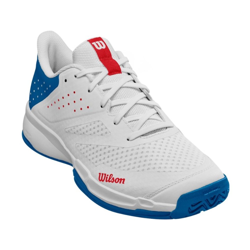 Zapatillas tenis Wilson Kaos Stroke 2.0 Hombre White/ Deja Vu Blue/ Wilson Red