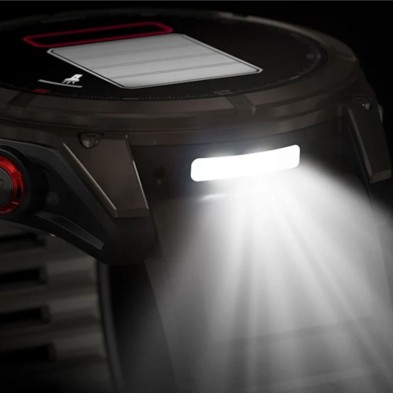 Reloj Multideporte Fenix 8 Pro 51 mm Amoled, Titanio con revestimiento de DLC con correa de silicona negra