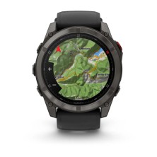 Reloj Multideporte Fenix 8 Pro 51 mm Amoled, Titanio con revestimiento de DLC con correa de silicona negra