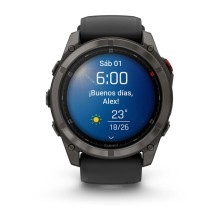 Reloj Multideporte Garmin Fenix 8 Pro 47 mm Amoled, Titanio con revestimiento de DLC con correa de silicona negra