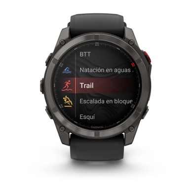 Reloj Multideporte Garmin Fenix 8 Pro 47 mm Amoled, Titanio con revestimiento de DLC con correa de silicona negra