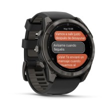 Reloj Multideporte Garmin Fenix 8 Pro 47 mm Amoled, Titanio con revestimiento de DLC con correa de silicona negra