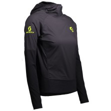 Chaqueta cortavientos con capucha y sin cremallera Scott RC Run mujer Black/ Yellow