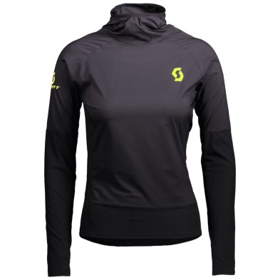 Chaqueta cortavientos sin cremallera Scott RC Run mujer Black/ Yellow