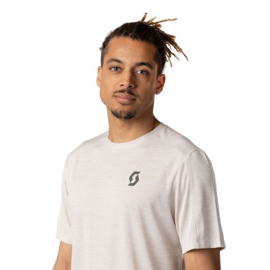 Camiseta manga corta Scott Endurance LT hombre blanca con detalles reflectantes