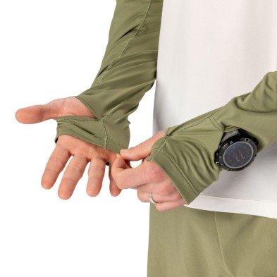 Camiseta manga larga Scott Endurance Tech hombre Hay Green/ Cotton White