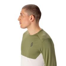 Camiseta manga larga Scott Endurance Tech hombre Hay Green/ Cotton White ligera y transpirable