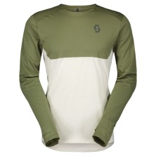 Camiseta manga larga Scott Endurance Tech hombre Hay Green/ Cotton White