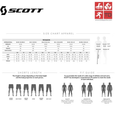 Scott tallaje ropa mujer